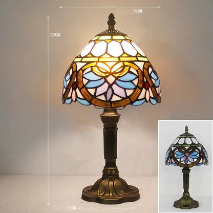 Lampe de bureau colorée en vitrail