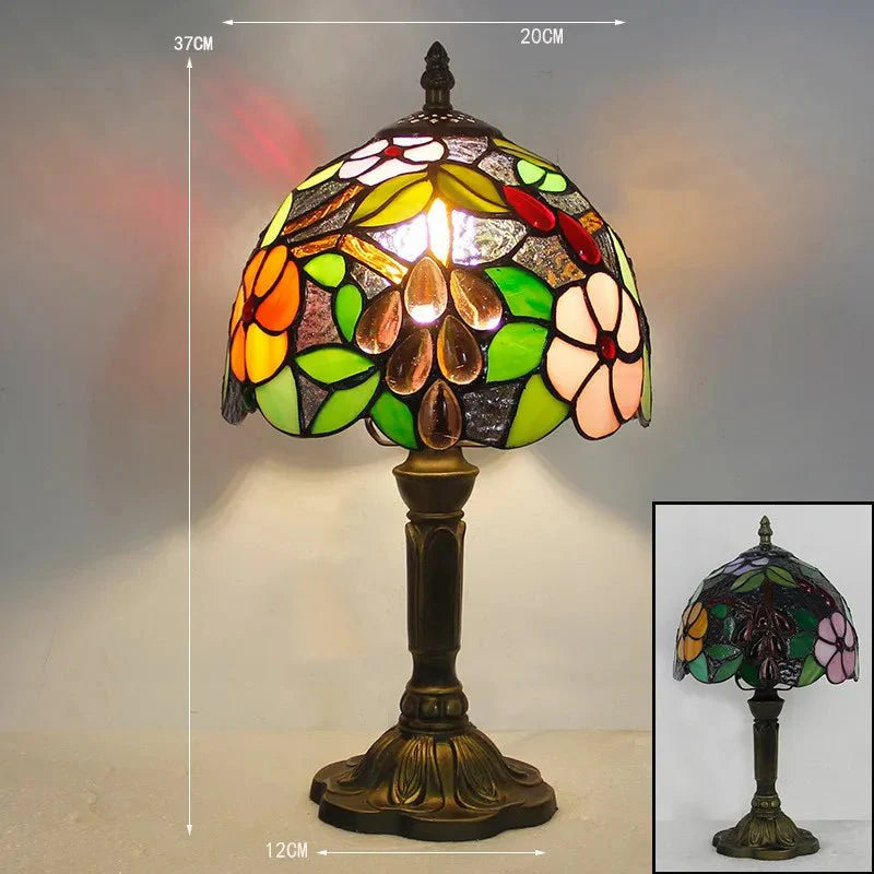 Lampe de bureau colorée en vitrail