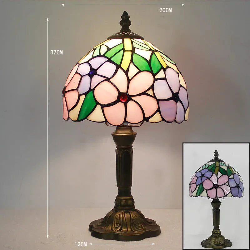 Lampe de bureau colorée en vitrail