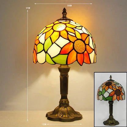 Lampe de bureau colorée en vitrail