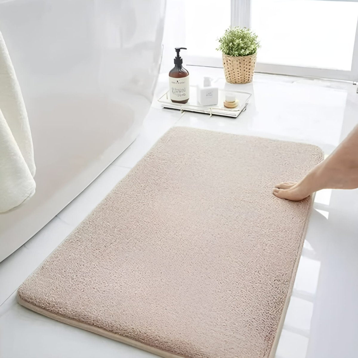 Tapis de bain en velours super absorbant antidérapant