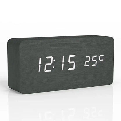 TimberTime – Réveil numérique à LED en bois naturel