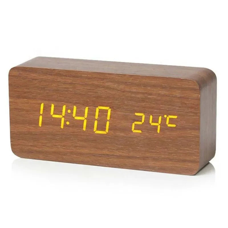 TimberTime – Réveil numérique à LED en bois naturel