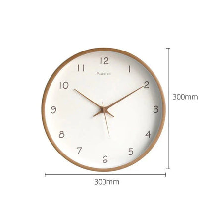 TimelessWood – Horloge murale analogique en bois massif au design minimaliste