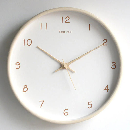 TimelessWood – Horloge murale analogique en bois massif au design minimaliste