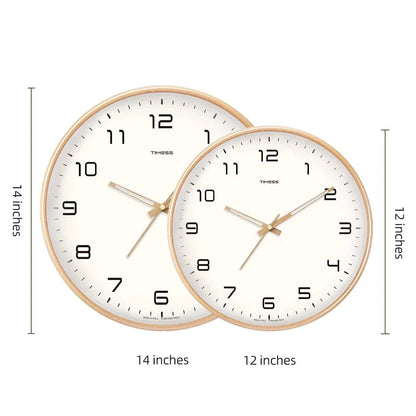 TimelessWood – Horloge murale analogique en bois massif au design minimaliste