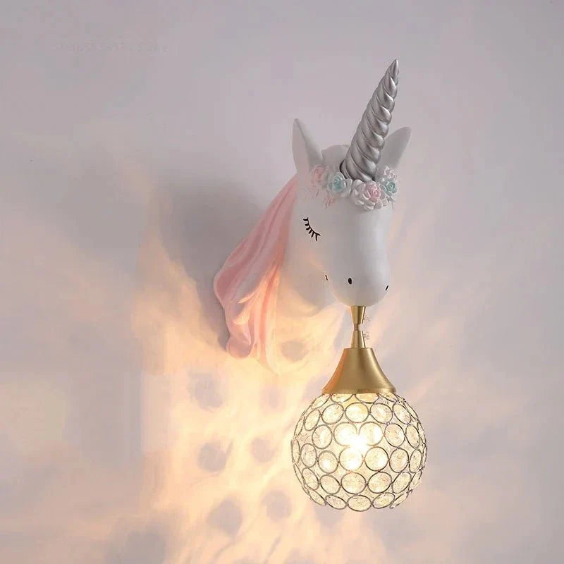 Lampe murale licorne pour chambres d’enfants