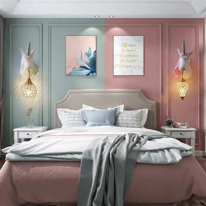 Lampe murale licorne pour chambres d’enfants