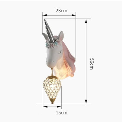 Lampe murale licorne pour chambres d’enfants