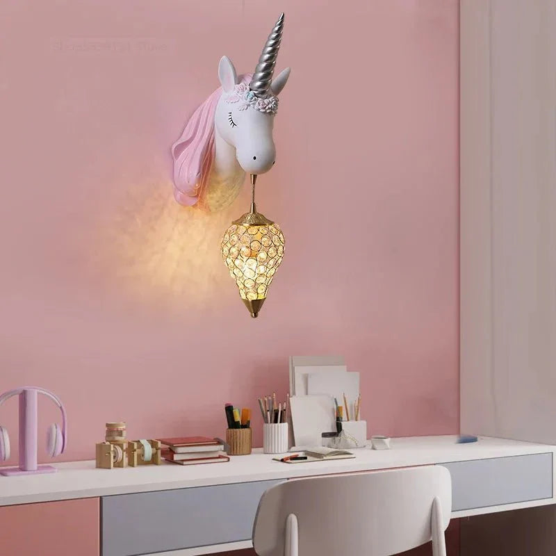 Lampe murale licorne pour chambres d’enfants