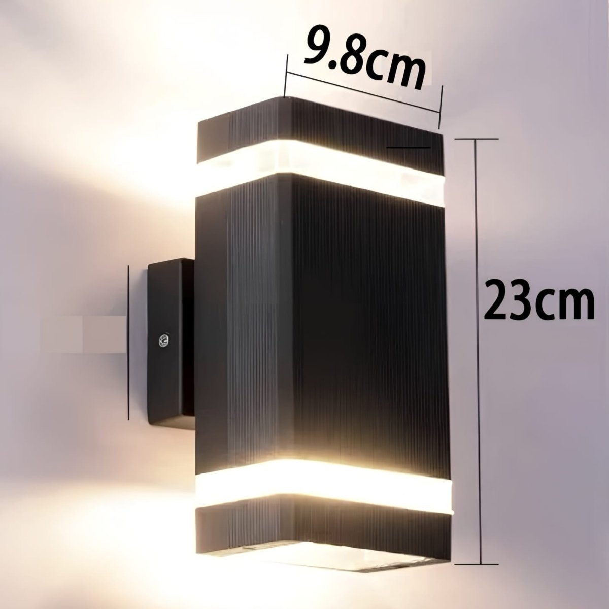 Applique murale extérieure noire orientée haut et bas