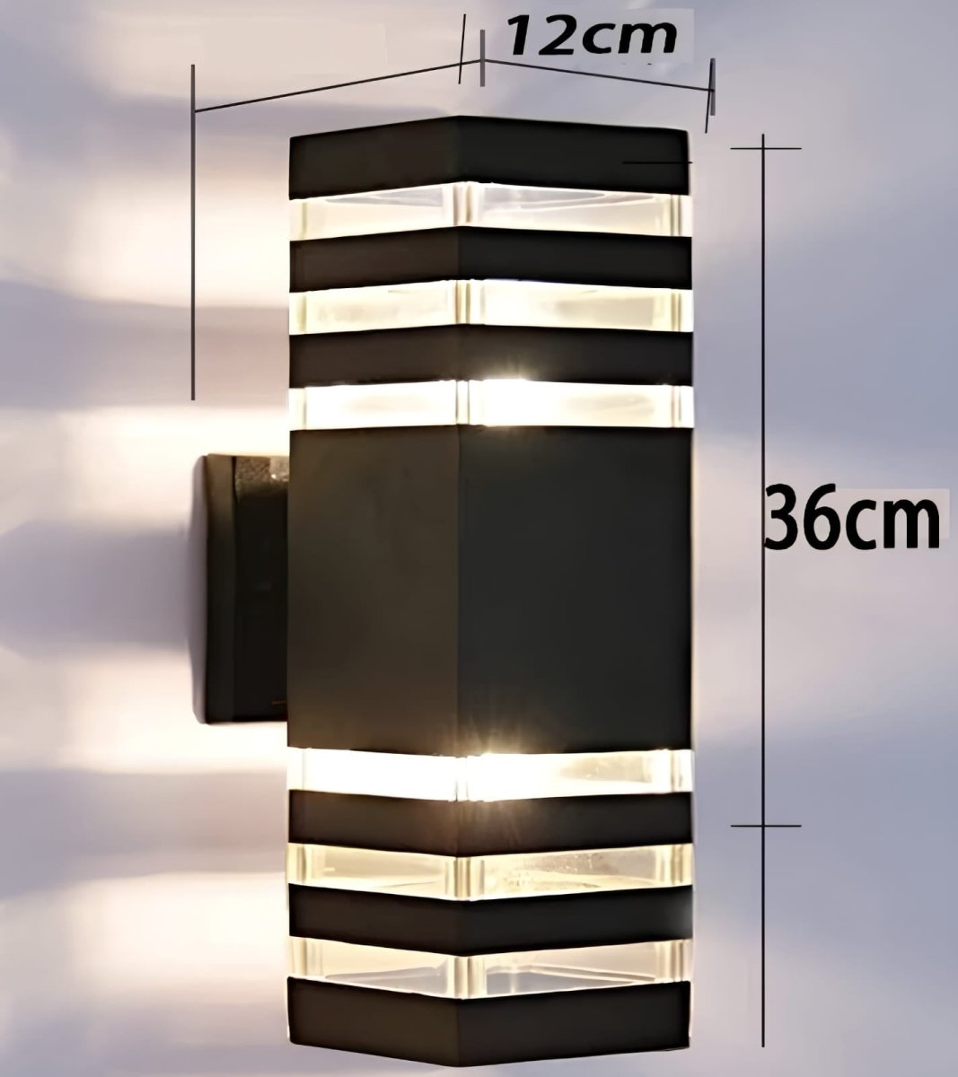 Applique murale extérieure noire orientée haut et bas