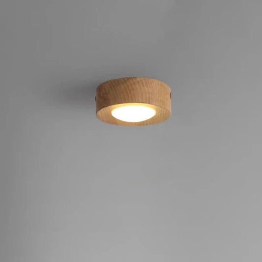 Spot LED plafond en bois de noyer