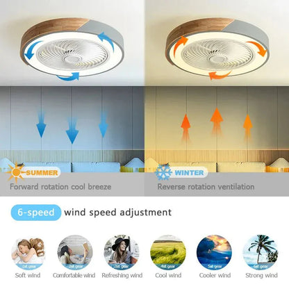 Ventilateurs de Plafond en Bois avec Lumières LED
